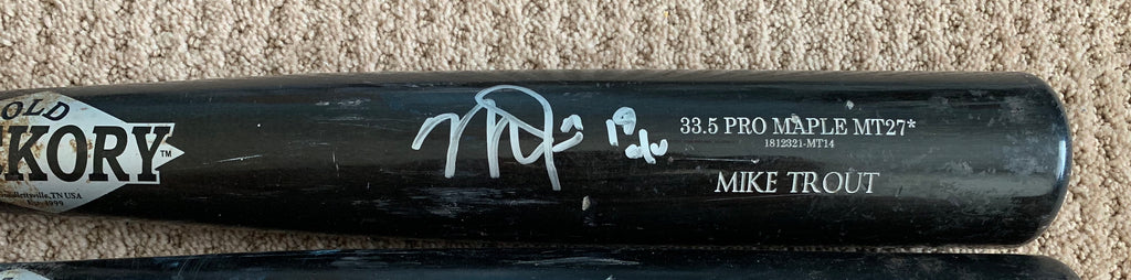 Mike Trout 2019 Game Used Uncracked Bat