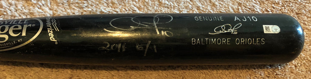 Adam Jones 2016 Game Used Cracked Bat