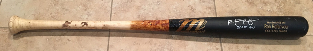 Rob Refsnyder 2015 Game Used Uncracked Bat